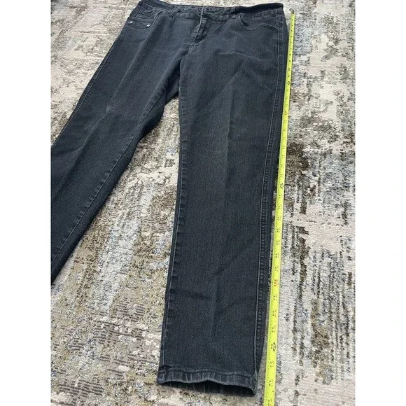 GIVE ME FIVE Women's Blue Denim Jeans Size 16 Embroidered Rhinestone Pockets - Picture 5 of 6